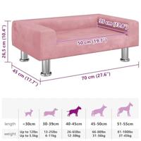 VidaXL Hondenmand 70x45x26,5 cm fluweel roze - thumbnail