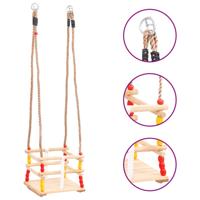 VidaXL Babyschommel met veiligheidsgordel massief grenenhout - thumbnail