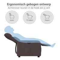 Fauteuil verstelbaar elektrisch stof donkerbruin - thumbnail