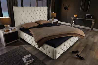 Design bedstee PARIS 180x200cm beige linnen Chesterfield tweepersoonsbed - 41328
