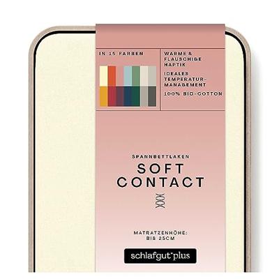 Schlafgut Schlafgut Soft Contact Jersey Flanel Hoeslaken XL - 180x200 - 200x200 132 Yellow Light