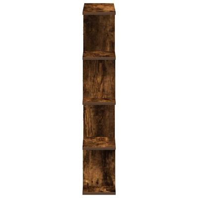 Wandschap kubus 12 vakken bewerkt hout gerookt eikenkleurig