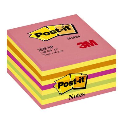 Post-it Notes kubus, 450 vel, ft 76 x 76 mm, roze-geel tinten