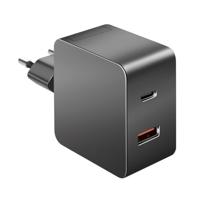 LogiLink Dubbele USB-oplader, 1 x USB-A, 1 x USB-C, GaN (galliumnitrid) voor hoge efficiëntie tot 45 W, PPS-opladen (programmeerbare voeding), PowerDelivery & QuickCharge - thumbnail