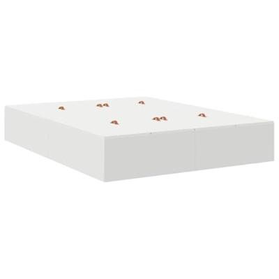 Opbergbedframe met lade Wit 226,5 x 135 x 31,5 cm Bewerkt hout
