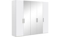 Goossens Kledingkast Easy Storage Ddk, Kledingkast 253 cm breed, 220 cm hoog, 2x draaideur en 3x spiegel draaideur midden - thumbnail