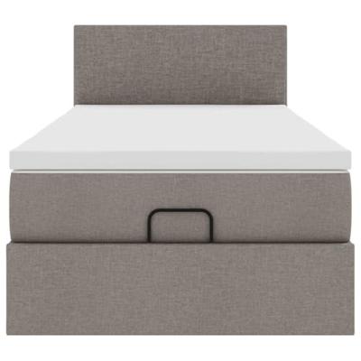 Bed met matras 100x200 cm stof taupe