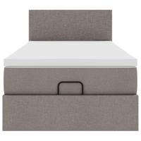 Bed met matras 100x200 cm stof taupe - thumbnail