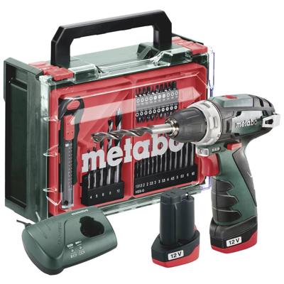 Metabo PowerMaxx BS Basic Set 600080710 Accu-schroefboormachine 12 V 2 Ah Li-ion Incl. 2 accus, Incl. lader, Brushless, Incl. koffer, Incl. accessoires Metabo PowerMaxx BS Basic Set 600080710 Accu-schroefboormachine 12 V 2 Ah Li-ion Incl. 2 accus, Incl. lader, Brushless, Incl. koffer, Incl. accessoires