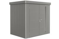 Biohort Neo 1B metalen tuinhuis kwartsgrijs 236x180 cm met dubbele deur- Plat dak- Metaal- Biohort - thumbnail