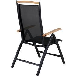 Nohr Verstelbare Tuinstoel 'Taysha' kleur Zwart/Teak Nohr Verstelbare Tuinstoel 'Taysha' kleur Zwart/Teak