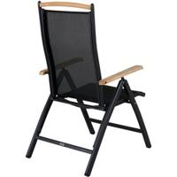 Nohr Verstelbare Tuinstoel 'Taysha' kleur Zwart/Teak - thumbnail