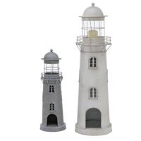 Boltze Home Lantaarn vuurtoren set 2-delig h54-75cm - thumbnail