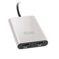 club3D CSV-1574 Thunderbolt / HDMI Adapter [1x Thunderbolt 3-stekker (USB-C®) - 2x HDMI-stekker] Grijs, Zwart 0.27 m - thumbnail