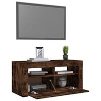 Tv-meubel met LED-verlichting 90x35x40 cm gerookt eikenkleurig - thumbnail