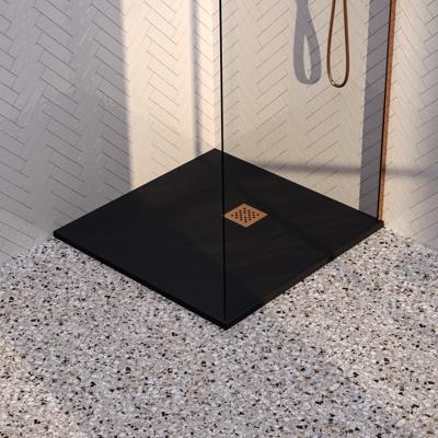 Douchebak Sanitop Just Creating Relievo Crag 100x100 cm Mat Zwart Topa