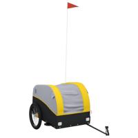 VidaXL Fietstrailer 45 kg ijzer zwart en geel - thumbnail