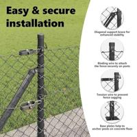 VidaXL Afrasteringspaal grijs 10 x 0,4 m (40 x 40 mm gaas) - thumbnail