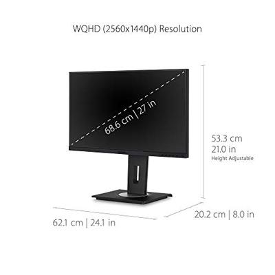 Viewsonic VG2755-2K 68,6 cm (27 inch) Business Monitor (WQHD, HDMI, DP, USB 3.0 Hub, USB C, in hoogte verstelbaar, Eye-Care) zwart