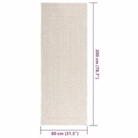 Vloerkleed ZIZUR room binnen en buiten 80x200 cm jute look - thumbnail