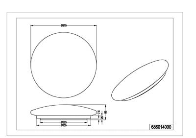 Trio PlafonnièrePaolo 37cm wit met stereffect - 686014000