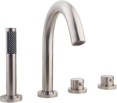 Saqu Shine 4-gats thermostatische badrandkraan afbouwdeel geborsteld staal