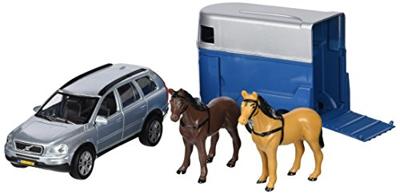 Bongers Speelgoed Kids globe die-cast volvo xc90 met paardentrailer, 27cm - thumbnail