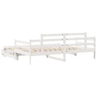 Slaapbank met onderschuifbed/lades zonder matras 90x200 cm wit - thumbnail