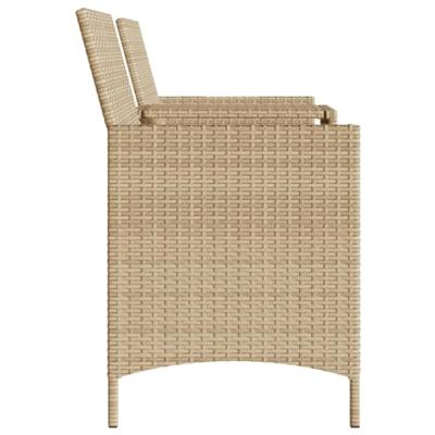 Tuinbank 2-zits met tafel en voetenbanken poly rattan beige Tuinbank 2-zits met tafel en voetenbanken poly rattan beige