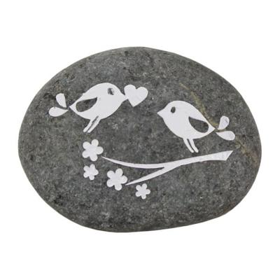 Zwarte Gelukssteen Love Birds op Tak