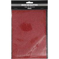 Creativ Company Opstrijkfolie glitter rood, a5 - thumbnail