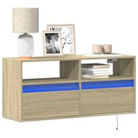 Tv-wandmeubel met LED-verlichting 100x31x45 cm sonoma eiken - thumbnail