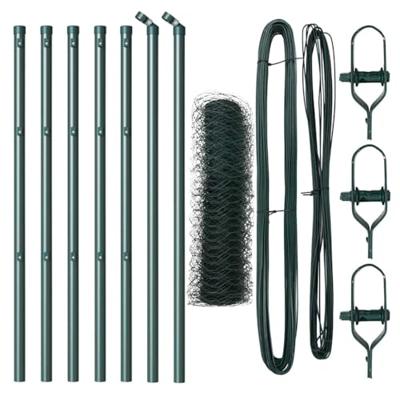 VidaXL Afrasteringspaal groen 10 x 0,4 m (50 mm mesh) staal en pvc