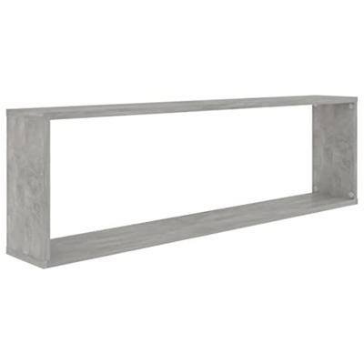 Wandschappen kubus 2 st 100x15x30 cm spaanplaat betongrijs