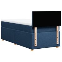 Boxspring met matras stof blauw 90x200 cm - thumbnail