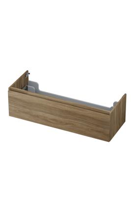 INK - Onderkast 1 Lade Greeploos met Houten Keerlijst - 1200x450x350 Mm - Zuiver Eiken