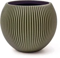 Capi Bloempot Vaas Bol Groove Groen Ø13cm - thumbnail
