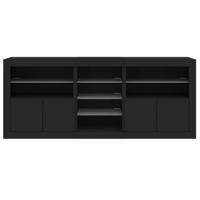 Dressoir met LED-verlichting 162x37x67 cm zwart - thumbnail
