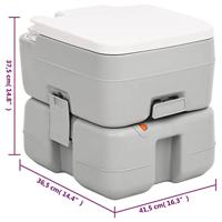 VidaXL Campingtoilet draagbaar 15+10 l hdpe grijs en wit - thumbnail