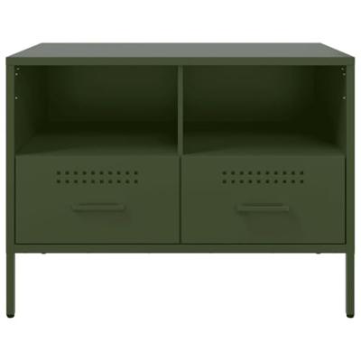 Tv-meubel 68x39x50,5 cm koudgewalst staal olijfgroen