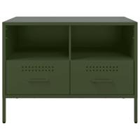 Tv-meubel 68x39x50,5 cm koudgewalst staal olijfgroen - thumbnail