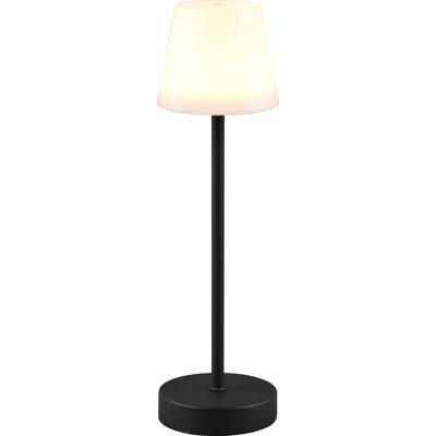 LED Tafellamp met Oplaadbare Batterijen - Trion Marty - 2.2W - Aanpasbare Kleurtemperatuur - Dimbaar - Spatwaterdicht IP44 - Rond - Zwart