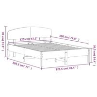 Bedframe zonder matras massief grenenhout wasbruin 120x190 cm - thumbnail