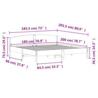 Bedframe zonder matras massief grenenhout wasbruin 200x200 cm - thumbnail