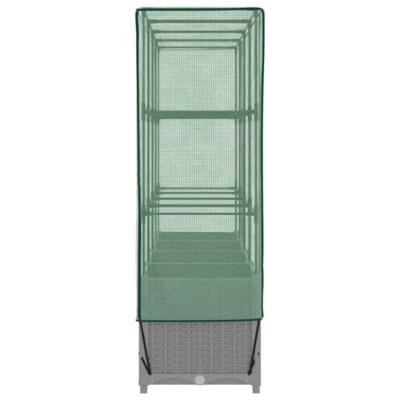 VidaXL Plantenbak verhoogd met kashoes 160x40x138 cm rattanlook VidaXL Plantenbak verhoogd met kashoes 160x40x138 cm rattanlook