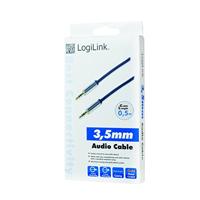 LogiLink CA10050 Jackplug Audio Aansluitkabel 0.50 m Zwart (mat) - thumbnail