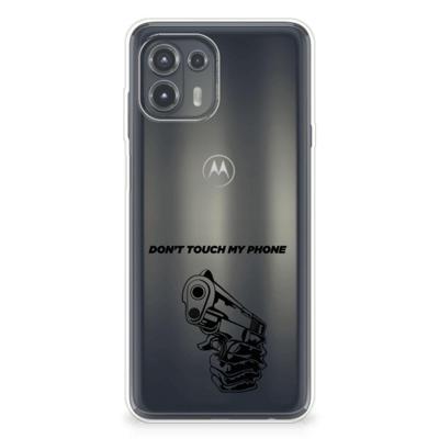 Motorola Edge 20 Lite Silicone-hoesje Gun Don't Touch My Phone Motorola Edge 20 Lite Silicone-hoesje Gun Don't Touch My Phone