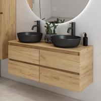 Fontana Proma badkamermeubel 120cm zonder kommen warm eiken - thumbnail