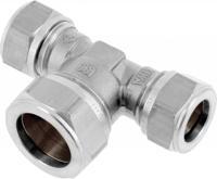 Bonfix knelkoppeling - T-stuk verlopend - 22mm x 28mm x 22mm - Vertint Messing - thumbnail