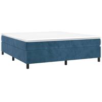Boxspring bed 200x200 cm fluweel donkerblauw - thumbnail